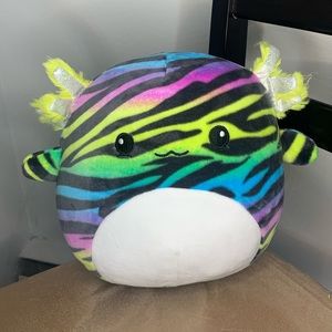 RARE MYSTERY EDITION SQUISHMALLOW— Rainbow Zebra print Axolotl